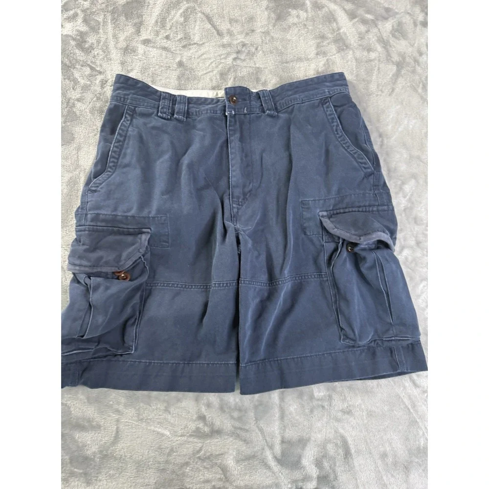 Vintage Polo‎ Ralph Lauren Shorts Mens 34 Cargo Blue Military Hiking Camp Preppy